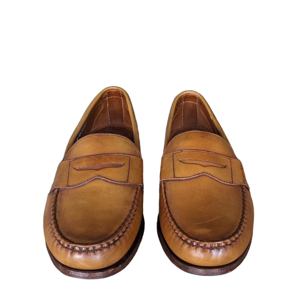 Cavanaugh Leather Chestnut Walnut Brown Penny Loafers Sz 11.5